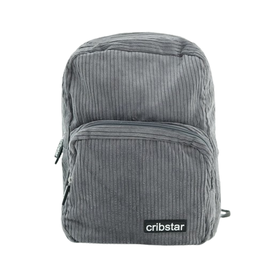 Buy Steel Grey Corduroy Backpack. Compact, Unique & Stylish Design. - at Sacred Remedy Online