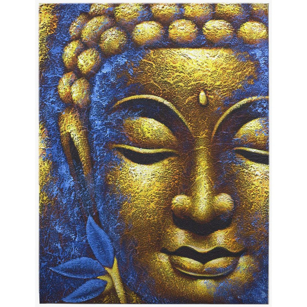 Buy Buddha Painting Gold Face & Lotus Flower. Original Artwork - at Sacred Remedy Online
