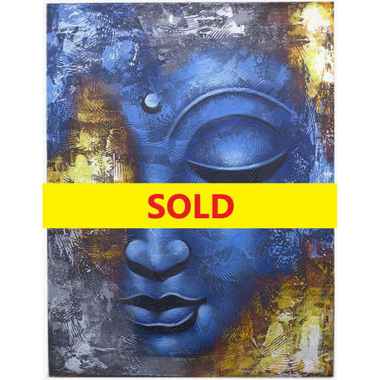 Buy Buddha Painting Original Artwork - Blue Face Abstract - at Sacred Remedy Online