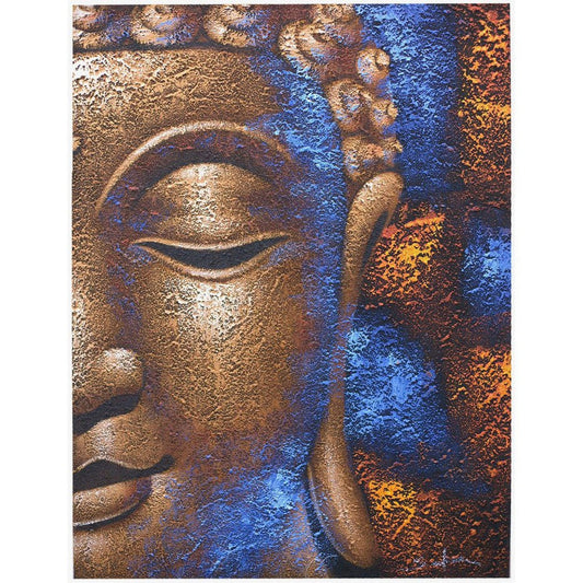 Buy Buddha Painting Original Artwork - Copper Face. Canvas on Wood - at Sacred Remedy Online