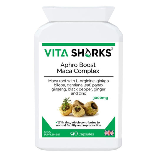 Buy Maca Vegan 90 Capsules by Vita Sharks Made in the UK - High Absorption. Natural Peruvian Supplement. Super Blend. at Sacred Remedy Online