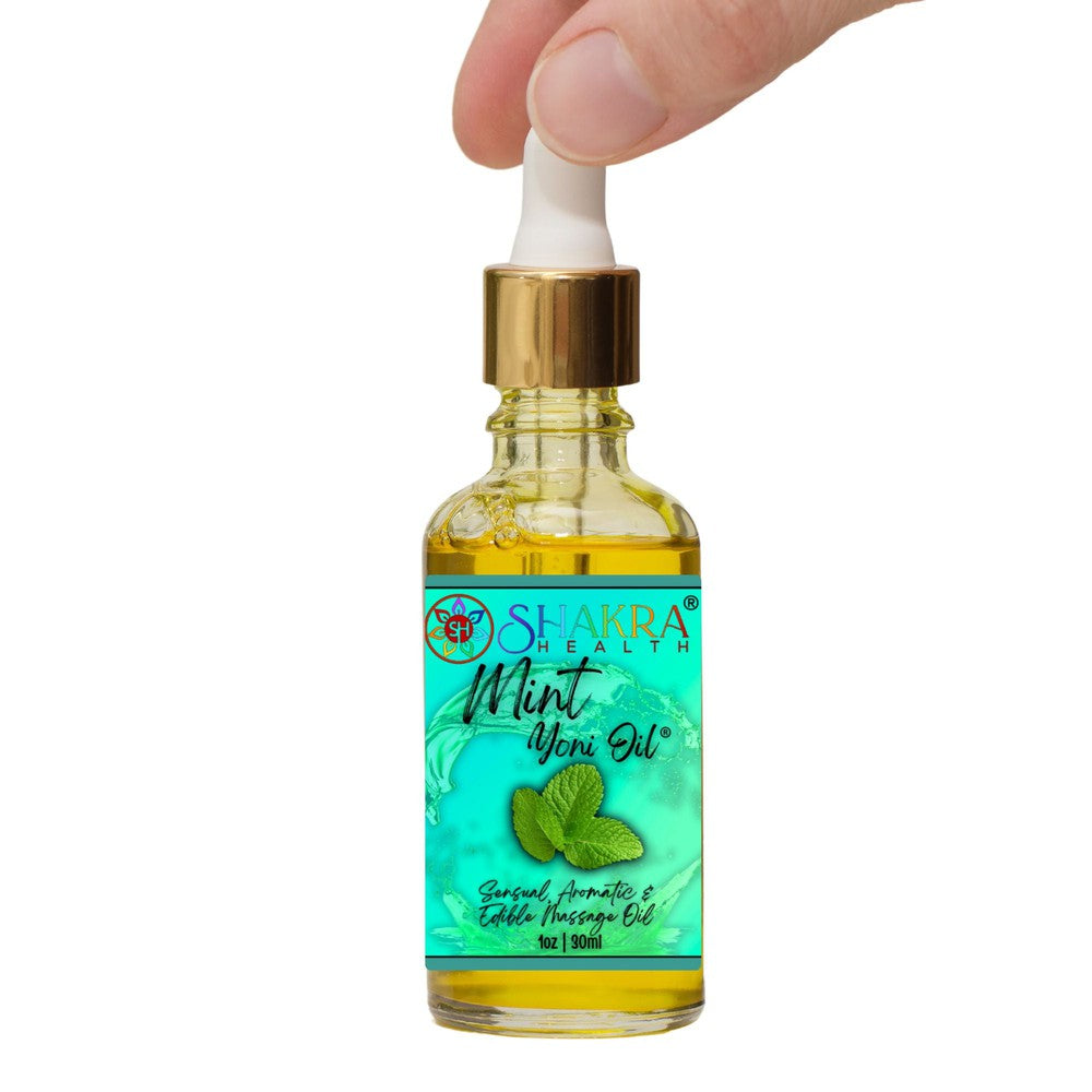 Buy Mint Flavoured Yoni Oil. Massage, Balance PH, Lubricate, Moisturize - Edible Yoni Oils for him, or her, not only taste & smell great, but make egg insertion a breeze & liven up your romantic moments. Get ready to feel confident & daring together (or alone!), with the perfect blend of oils designed to stimulate, soothe, nourish & revive dry / itchy skin. Let the blend work its magic & feel alive! at Sacred Remedy Online