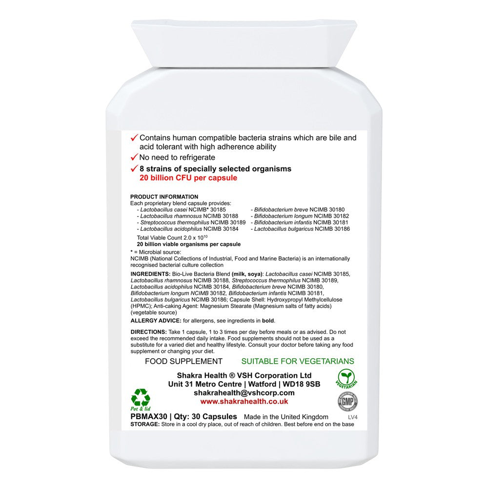 Buy Multi-Strain Gut Support Bacterium+ practitioner-strength vegan probiotic supplement - at Sacred Remedy Online
