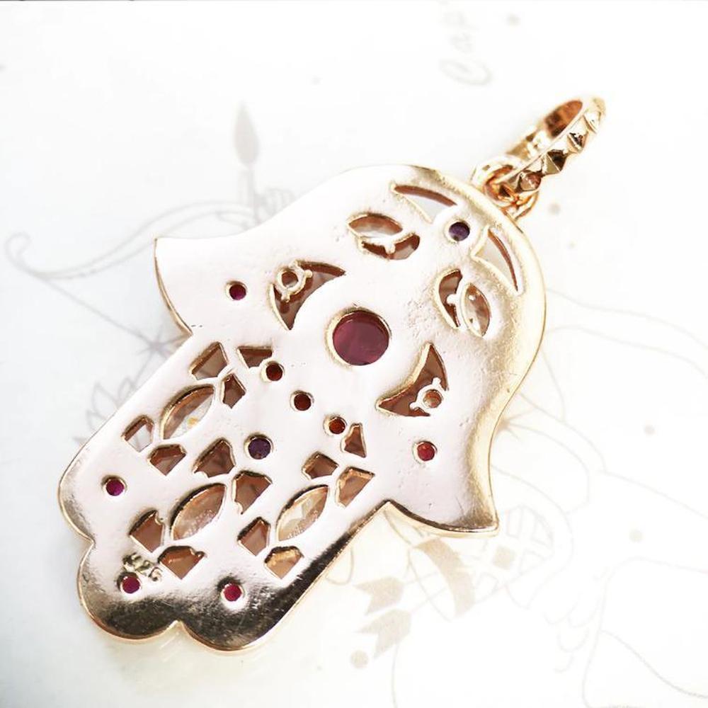 Buy Rose Gold Hand of Fatima Pendant | Special Unique Gift for Her - at Sacred Remedy Online