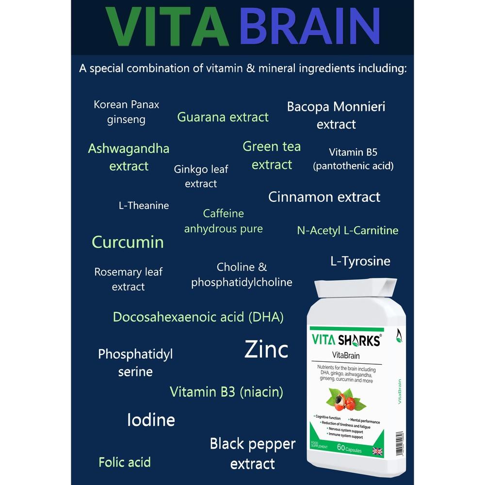 Buy VitaBrain | Health Supplement for the Brain | Stroke Therapy Recovery - A super-concentrated, powerful health supplement for the brain. A natural nootropic & nutritional cognitive enhancer, supporting focus, concentration, mental performance, memory recall & energy levels. Supports ability to think more clearly & provides valuable additional nutritional energy to your brain & body. at Sacred Remedy Online