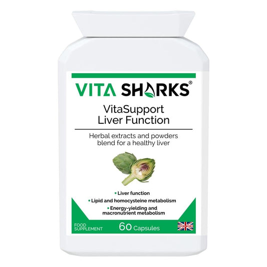 Buy VitaSupport Liver Function | High Quality UK Health Supplements - Designed to support detoxification, particularly during periods of over-indulgence in food, alcohol or smoking. The health supplement helps to cleanse a congested liver & gallbladder supporting cell repair & protection. Formulated to stimulate, flush, cleanse & protect these two important organs. at Sacred Remedy Online