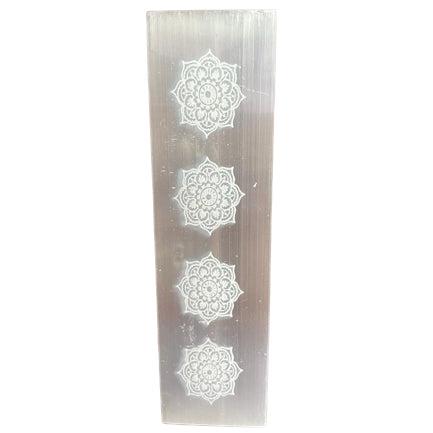 Buy 15cm Selenite Bar Charging Plate | Etched Mandala Design - at Sacred Remedy Online