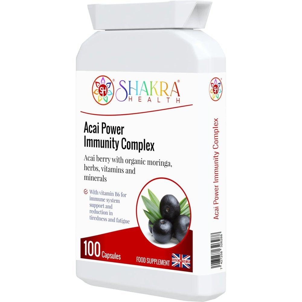 Buy Acai Power Immunity Complex for Third-Eye Chakra Health Supplements - A berry with a strong purple colour that harnesses proactive energy, Acai helps you clear negative thoughts and transform them into love. When you focus on love, you realise that anything is possible and begin to attract miracles. We call them ‘superfoods’ because they have so many incredible healing properties. at Sacred Remedy Online