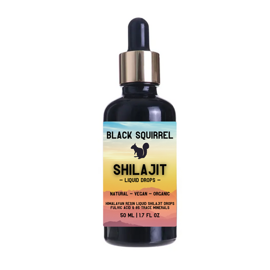 Buy Black Squirrel Shilajit. Pure, Potent, Himalayan Liquid Drops 50ml at SacredRemedy.co.uk. Looking for quality Supplement? We stock Sacred Remedy: Black Squirrel Pure Potent Shilajit. High Strength, Himalayan Liquid Drops 50ml with Dropper. Authentic, Fulvic Acid & Natural Trace Mineral Complex. Organic & Vegan. A vegan-friendly, gluten-free, non-GMO, all natural & contains no artificial ingredients. It's loaded with more than 85 essential minerals & humic / fulvic acids, it helps with altitude sickness 