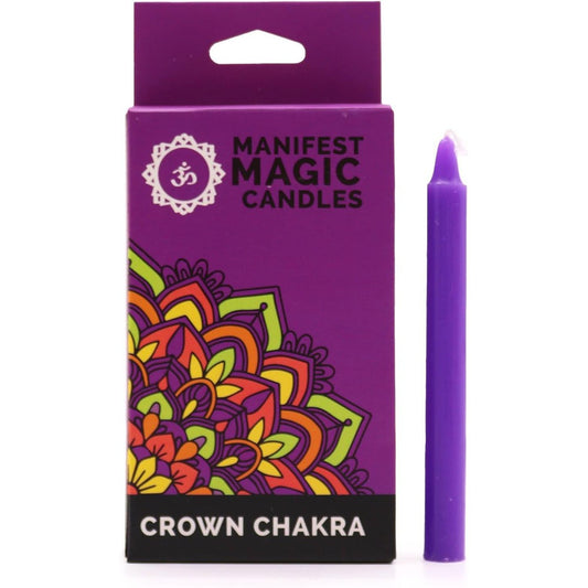 Buy Crown Chakra: Wisdom. 12 Purple Manifestation Candles for Spells & Meditation - at Sacred Remedy Online