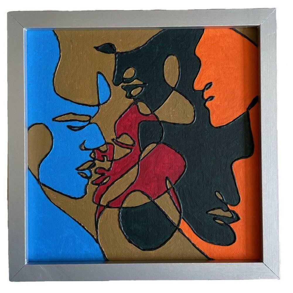Buy Faces Original Hand Painted Art On Canvas With Raised Detailing - at Sacred Remedy Online
