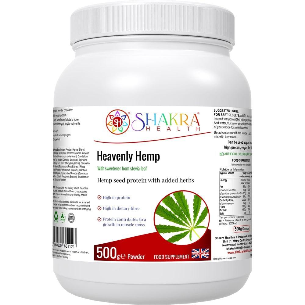 Buy Heavenly Hemp | Protein powder PLUS added superfoods - Hemp Seed opens our cells to cosmic interconnectivity If there were one food designed to help elevate us into the higher paradigm then hemp would be it. Heavenly Hemp is one of the best protein sources for people on a plant-based diet. at Sacred Remedy Online