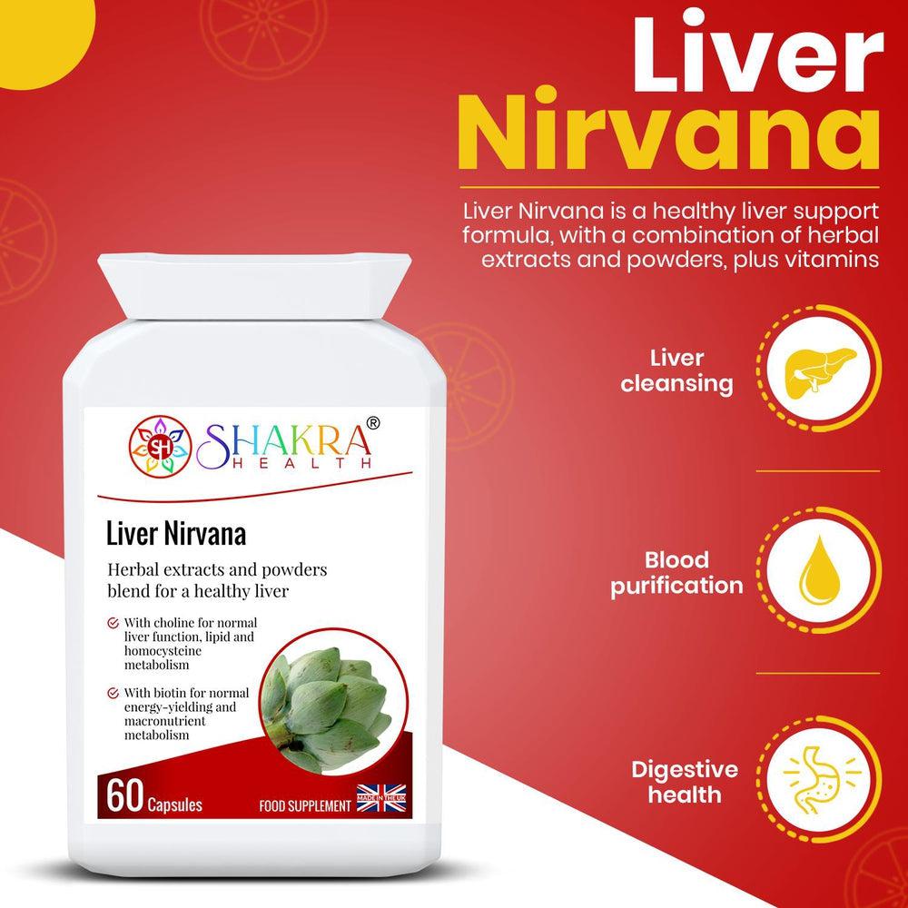 Buy Liver Nirvana | Mindful, Natural Liver & Detoxification Support - Overexposure to toxins such as alcohol, prescription or recreational drugs, environmental pollutants etc, can adversely impact the liver. Cleanse your liver & gallbladder. Stimulate, flush, cleanse & protect. If you thought milk thistle worked well, this formula will "blitz" internal congestion & toxins. at Sacred Remedy Online