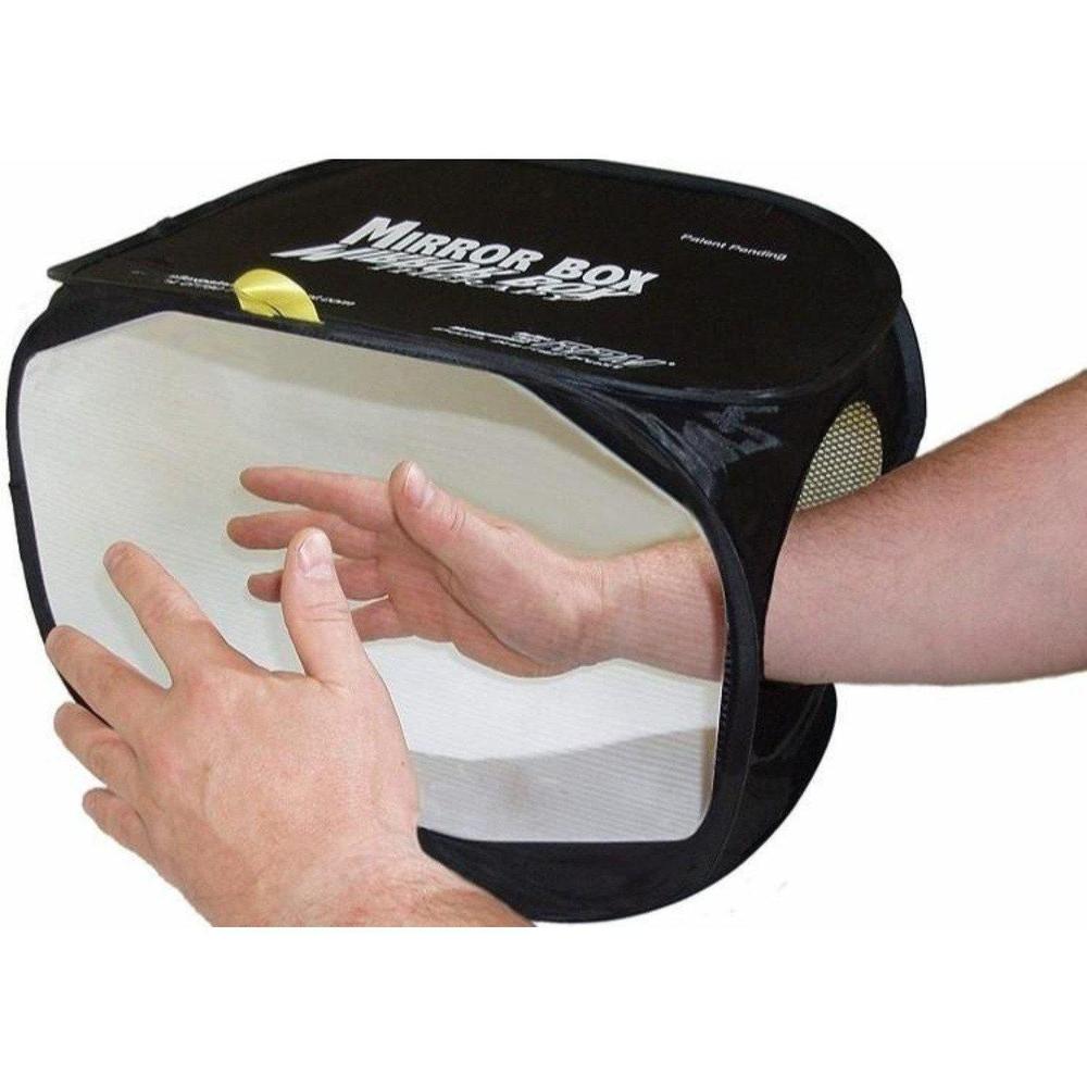 Buy Mirror Box | Recovery Aid for Stroke Rehabilitation Therapy - Mirror therapy is particularly useful for stroke patients struggling with hand paralysis or clenched hands after stroke. It works by placing a mirror over the affected hand and using the reflection to “trick” the brain. Even though you logically know better, it helps retrain your brain to move your affected hand. at Sacred Remedy Online