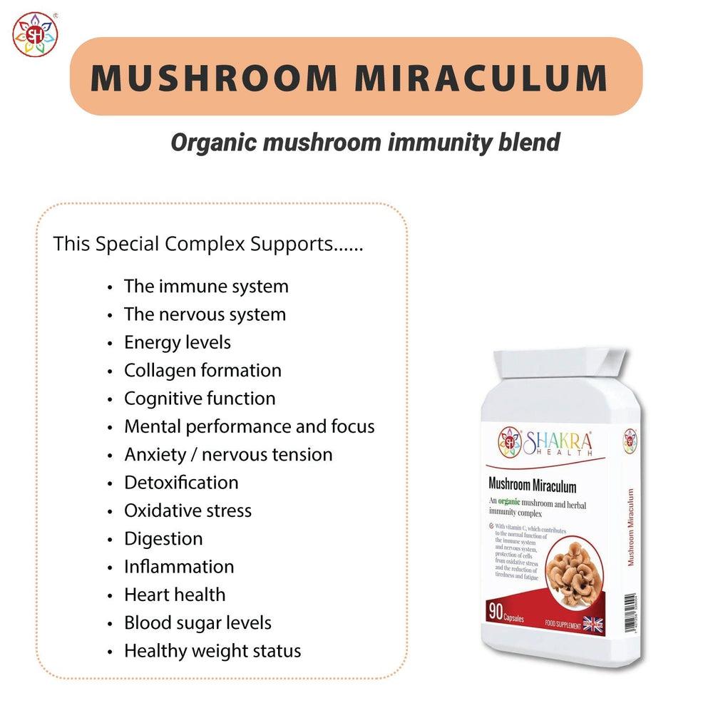 Buy Mushroom Miraculum | A Spiritually Mindful Mushroom Complex at SacredRemedy.co.uk. Looking for quality Supplement? We stock Shakra Health Supplements: Mushrooms have always occupied a curious spot in the human psyche. This special complex supports everything from cognitive function, mental well-being and energy levels, to healthy digestion, lower levels of inflammation, protection from oxidative stress and general wellness.