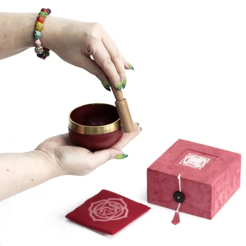 Buy Root Chakra Singing Bowl Gift Set for Meditation & Sound Therapy - at Sacred Remedy Online