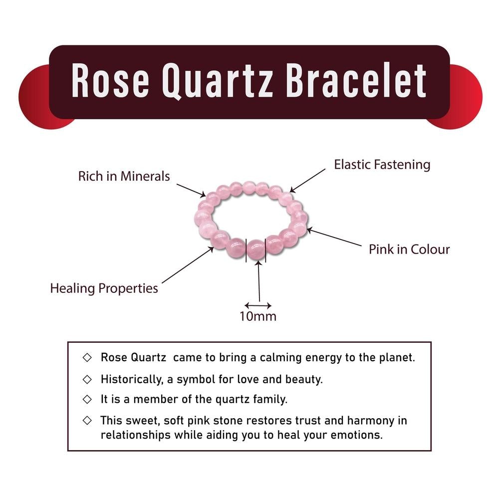 Buy Natural Stone Rose Quartz Bracelet for Love - at Sacred Remedy Online