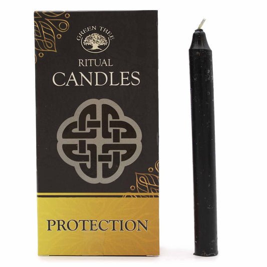 Buy Black Protection [Spell Candles] Pack of 10 - Pack of 10 black spell candles for use with rituals to attract protection. Often used in rituals and ceremonies related to protection against negative energies, evil powers, deception, danger, as well as to eliminate bad habits and heal traumas. The black ritual candle can also be used to reverse negative situations. at Sacred Remedy Online