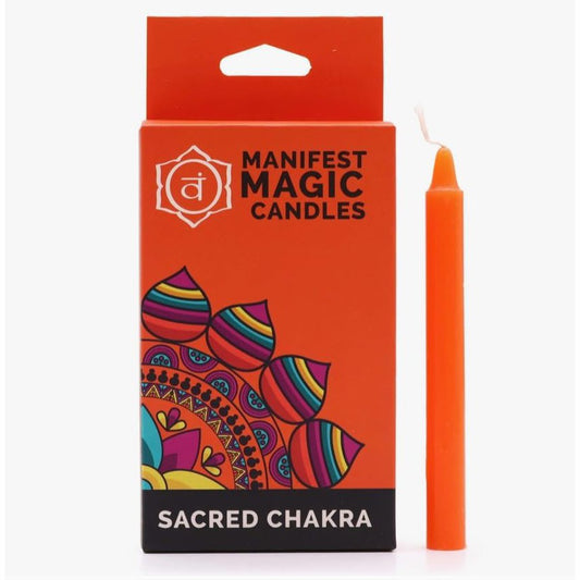 Buy Sacral Chakra: Creativity. 12 Orange Manifestation Candles for Spells & Meditation - at Sacred Remedy Online