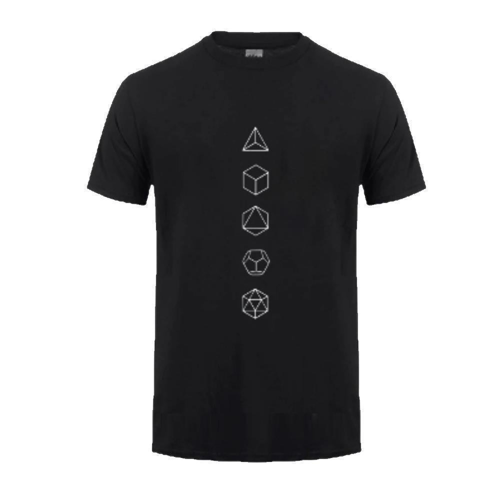 Buy Sacred Geometry Platonic Solid Black T-shirt Mens Yoga Clothing - at Sacred Remedy Online