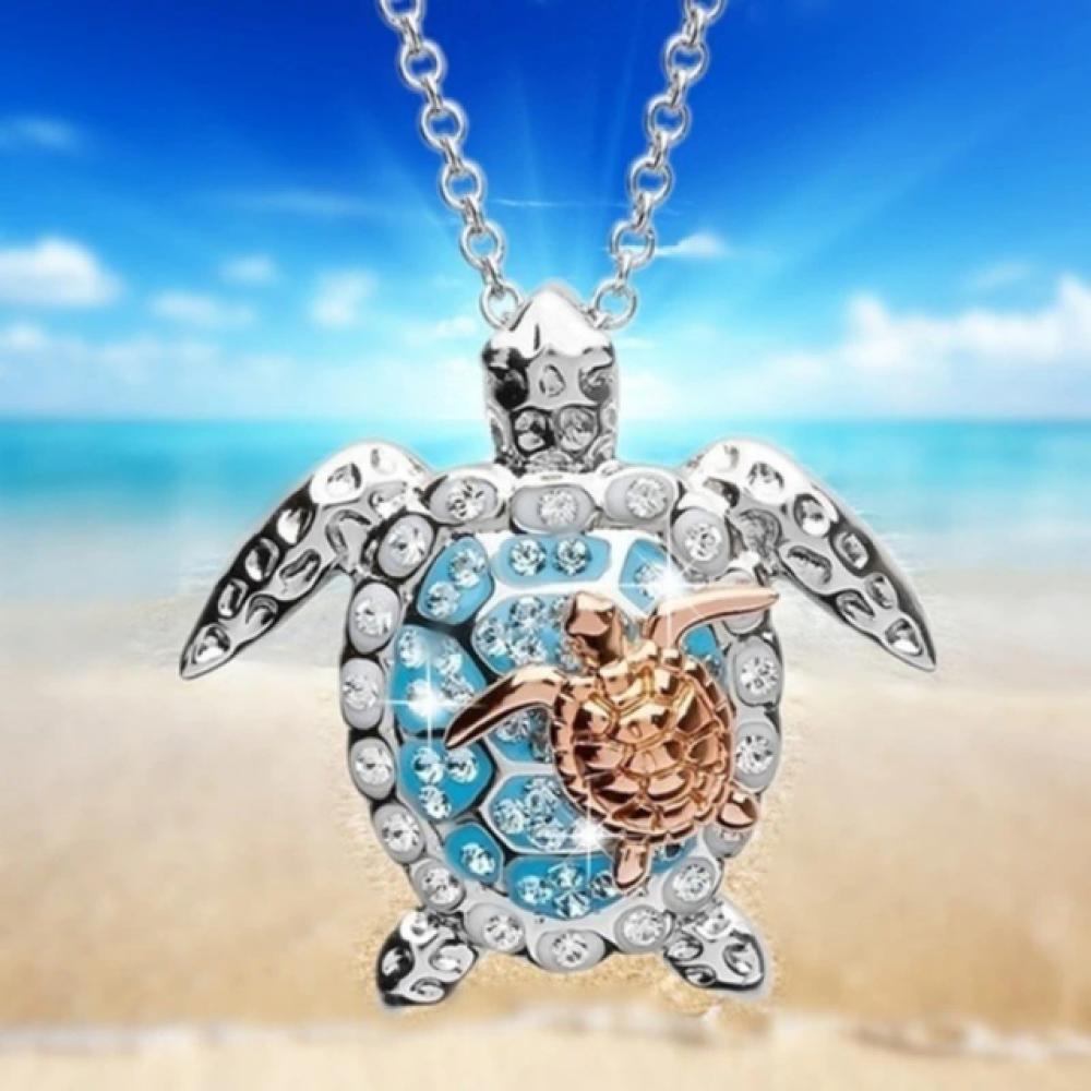 Buy Sea Turtle & Baby Necklace | Bling Gift Silver Jewelery | Vita Sharks at SacredRemedy.co.uk. Looking for quality Jewellery? We stock Sacred Remedy: 