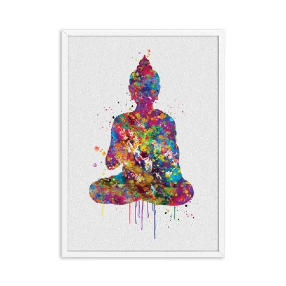 Buy Sitting Buddha silouhette Rainbow Painting Print on Canvas | Artwork - at Sacred Remedy Online