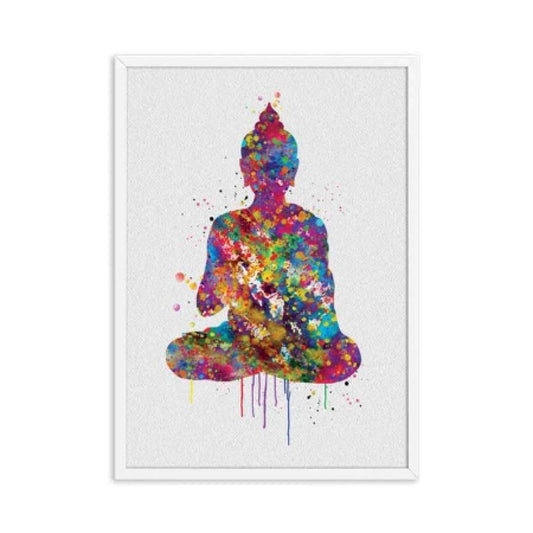 Buy Sitting Buddha silouhette Rainbow Painting Print on Canvas | Artwork at SacredRemedy.co.uk. Looking for quality Artwork? We stock Sacred Remedy: 