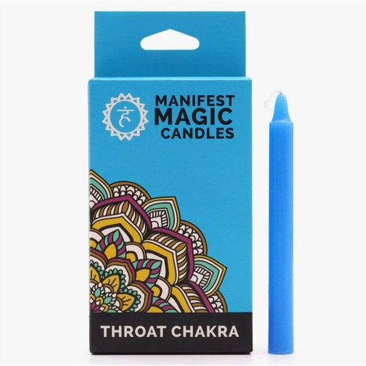 Buy Throat Chakra: Peace. 12 Blue Manifestation Candles for Spells & Meditation - at Sacred Remedy Online