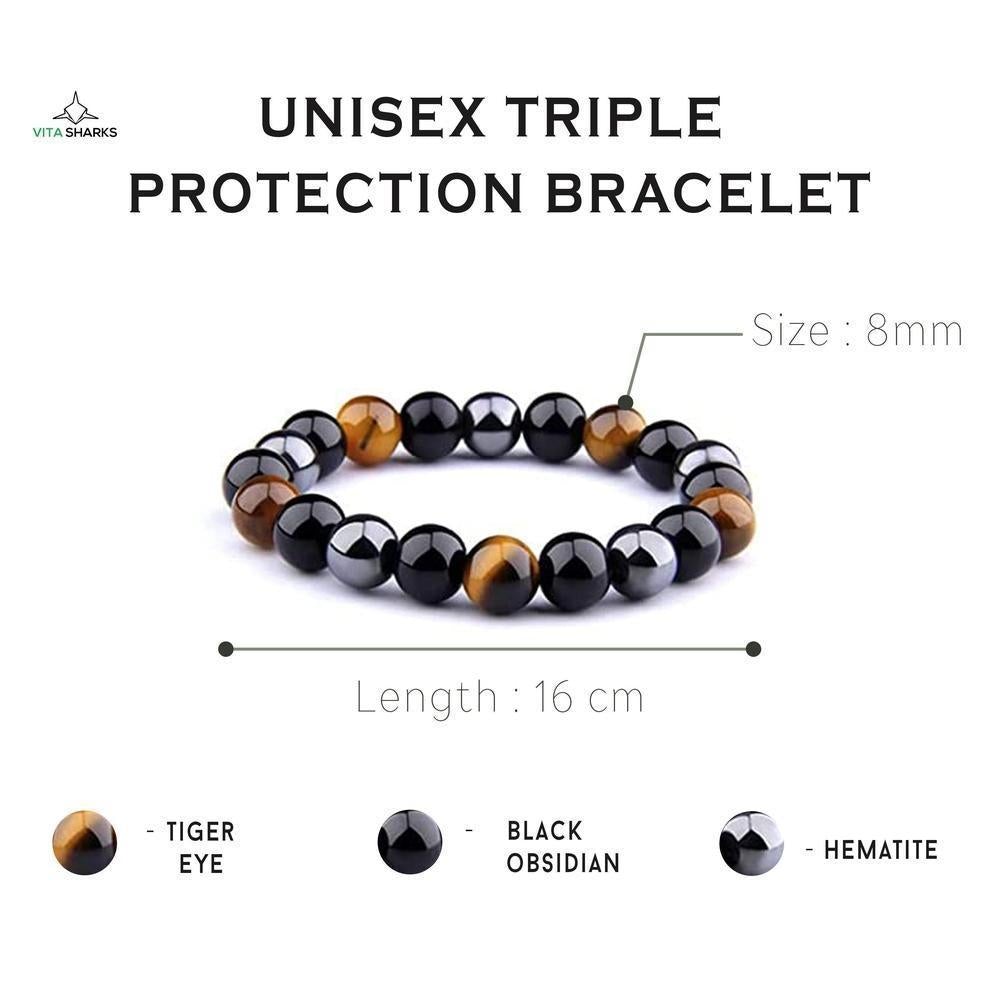 Buy Triple Protection Natural Healing Stone Tiger Eye, Hematite & Obsidian - at Sacred Remedy Online