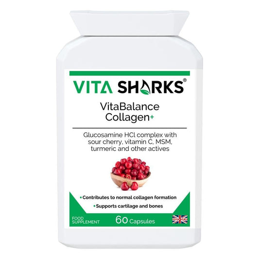 Buy VitaBalance Collagen+ | Hair, Skin, Nails, Bones & Joint Support at SacredRemedy.co.uk. Looking for quality Supplement? We stock Vita Sharks Supplements: VitaBalance Collagen+ is a health supplement for joint, collagen, bone, cartilage & an all-round flexibility support formula, which contains a special blend of food-based & herbal ingredients. Not many people think about nourishing their skeleton. Find out why you should.