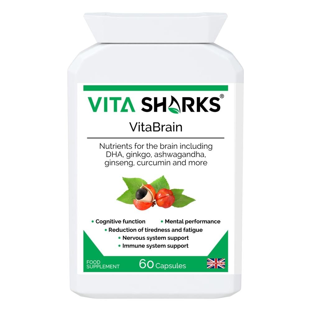 Buy VitaBrain | Health Supplement for the Brain | Stroke Therapy Recovery at SacredRemedy.co.uk. Looking for quality Supplement? We stock Vita Sharks Supplements: A super-concentrated, powerful health supplement for the brain. A natural nootropic & nutritional cognitive enhancer, supporting focus, concentration, mental performance, memory recall & energy levels. Supports ability to think more clearly & provides valuable additional nutritional energy to your brain & body.