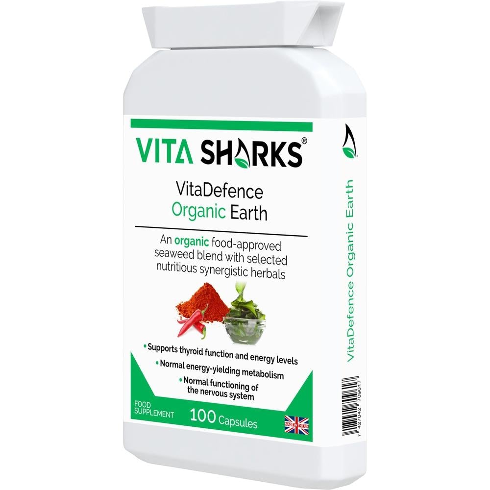 Buy VitaDefence Organic Earth | Quality Immune Health Vitamin Supplements - A powerful all-in-one alkalising, cleansing, detoxification and daily nourishment formula, which combines the best of nutrient-dense foods from both the sea and Earth’s soil. This food supplement is iodine-rich and high in a broad spectrum of protective nutrients, including antioxidants, phyto-chemicals, polyphenols, enzymes, amino acids, vitamins and minerals. at Sacred Remedy Online