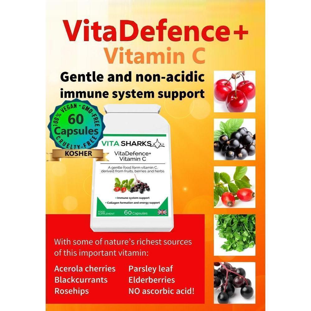 Buy VitaDefence+ Vitamin C | Quality Immune Health Vitamin Supplements - Packed with antioxidants, vitamins, minerals, bioflavonoids, pectins, essential oils, lycopene, carotenoids, plant sterols, catechins, polyphenolics and many other phyto-nutrients, this vitamin C health supplement is gentle and non-acidic. Ideal for long-term usage. at Sacred Remedy Online