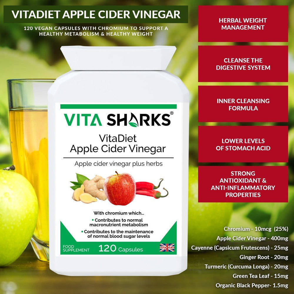 Buy VitaDiet Apple Cider Vinegar | Vita Sharks UK - Constipation can leave you feeling bloated and heavy, while eliminating waste obviously leaves you feeling lighter. Adding apple cider vinegar to your daily (and particularly morning) routine, can help to get sluggish bowels moving and promote regularity, helping to cleanse the digestive system ready for a new day. This is because apple cider vinegar is a source of pectin, a type of soluble fibre which is found in apples. at Sacred Remedy Online