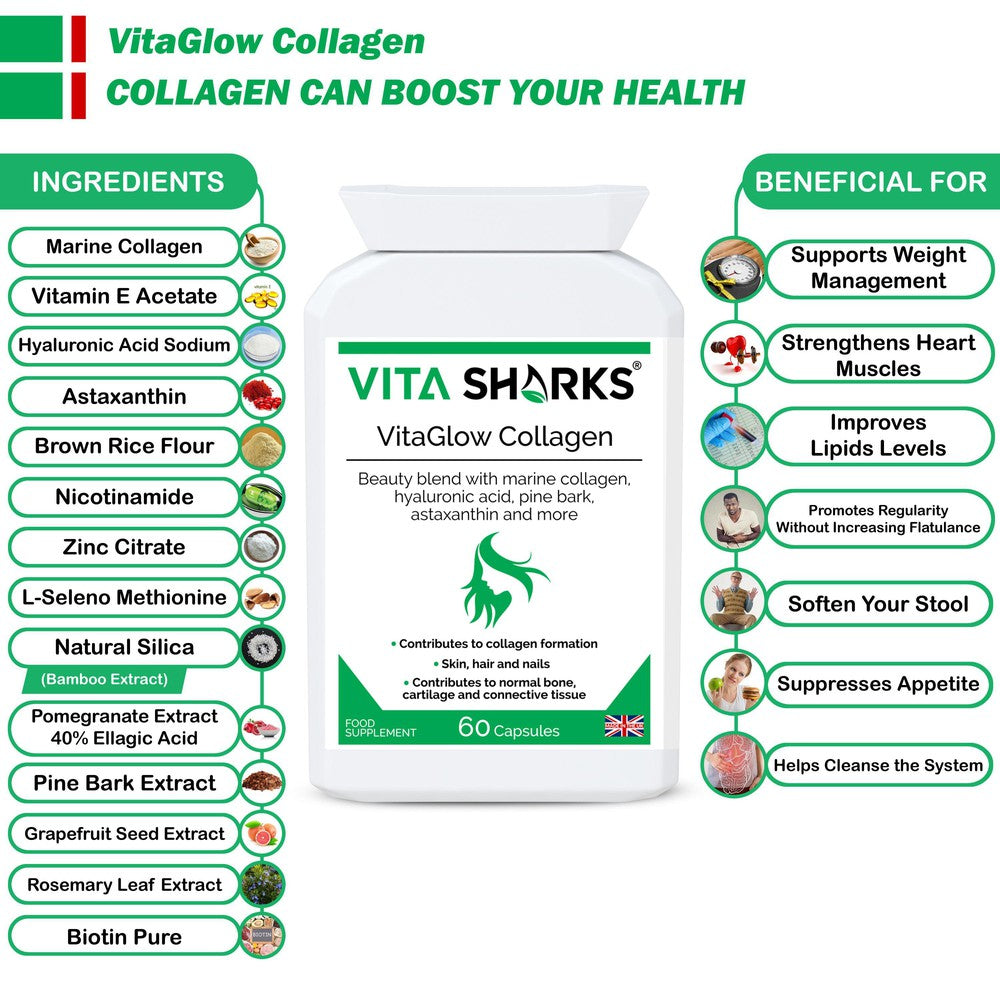 Buy VitaGlow Collagen | High Quality Supplements - This health supplement is more than just collagen. It contains a tailored combination of marine collagen, as well as a clever vitamin, mineral, herbal and nutrient complex that is designed to work from within to help protect the body on a cellular level against ageing and oxidative stress. at Sacred Remedy Online