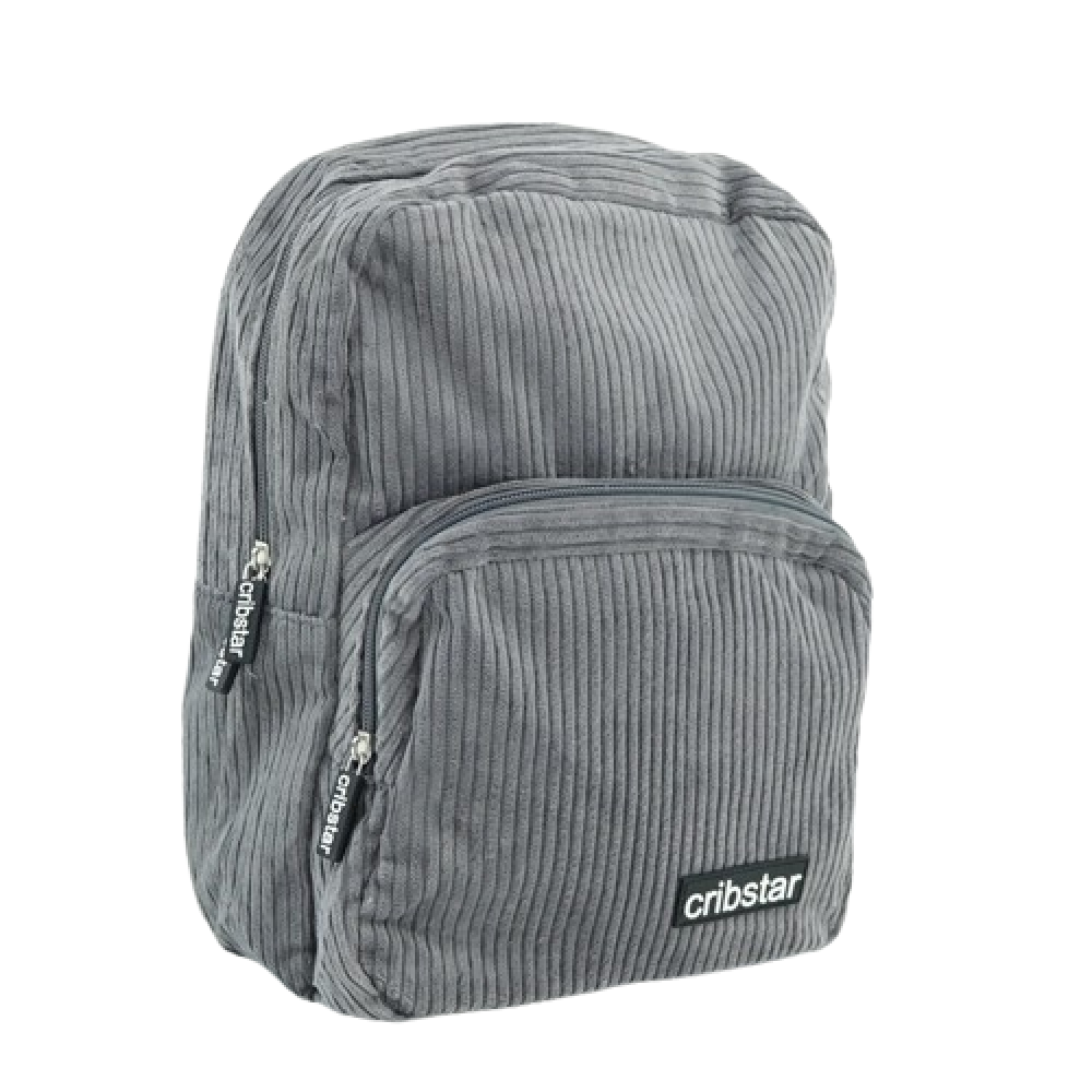 Buy Steel Grey Corduroy Backpack. Compact, Unique & Stylish Design. - at Sacred Remedy Online
